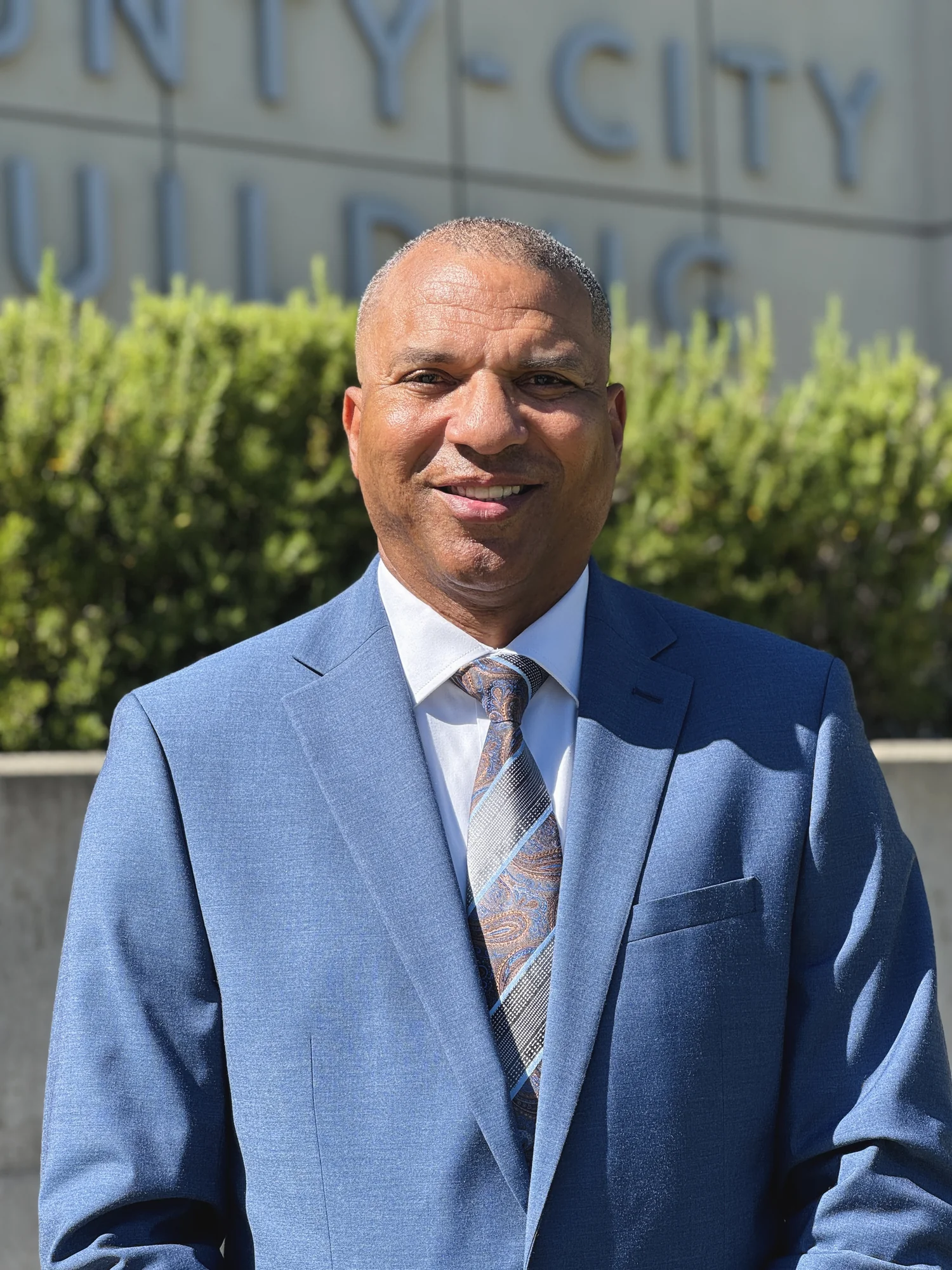 James Armstrong standing outside the County-City Building
